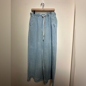 BNWT LOFT Wide Leg Chambray Pant Size Medium
